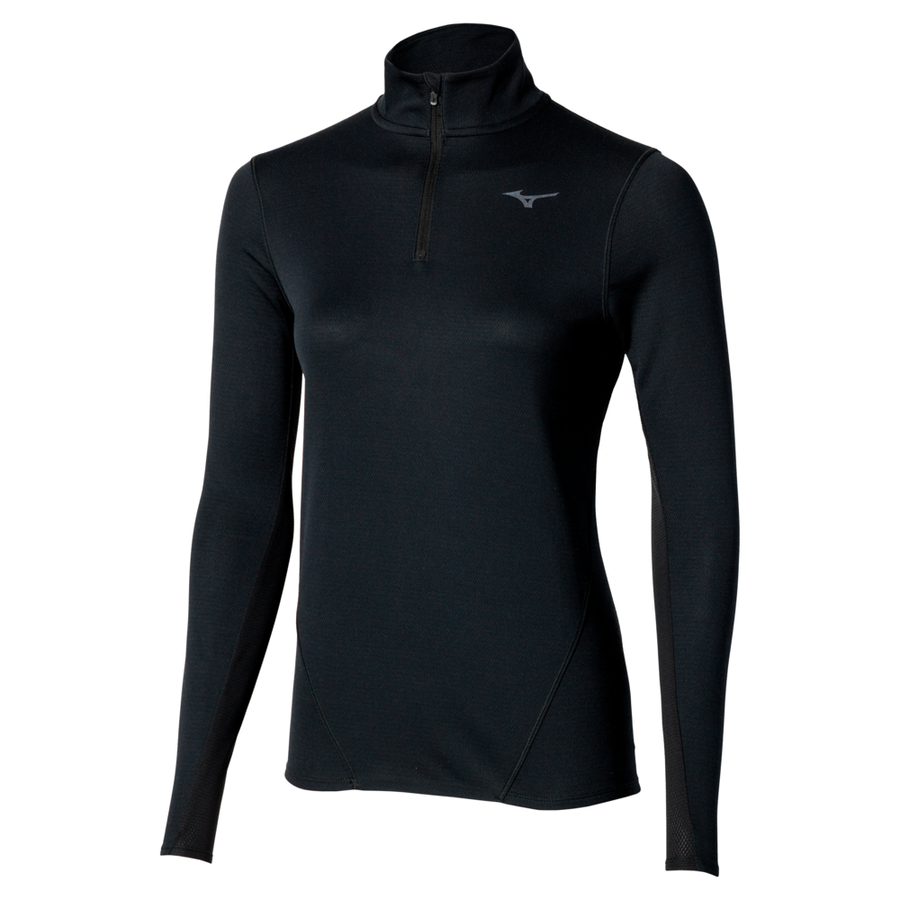 Mizuno Tech Thermal Charge Half Zip Long Sleeve Tee Black